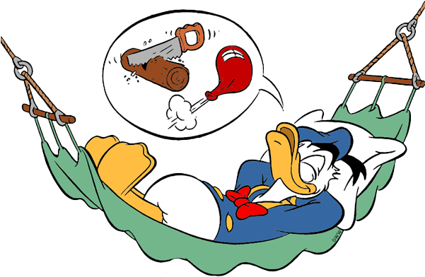 Donald Duck Clipart Sleep - Sleeping Donald Duck Png (600x402), Png Download