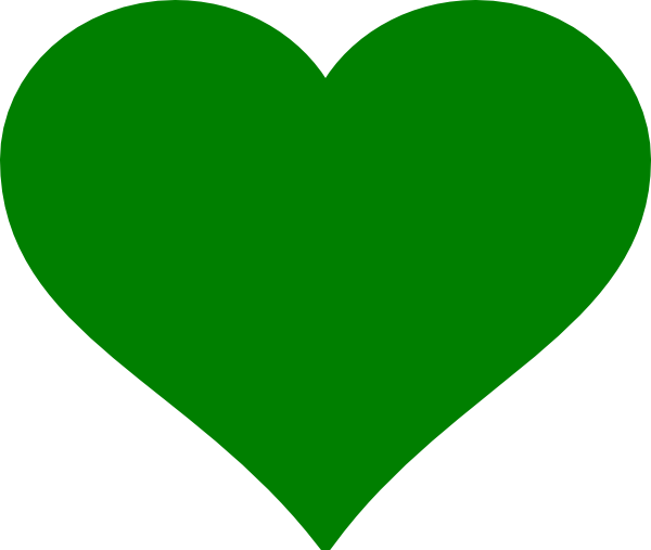 Green Heart Clip Art At Clker - Green Heart Clipart (600x507), Png Download