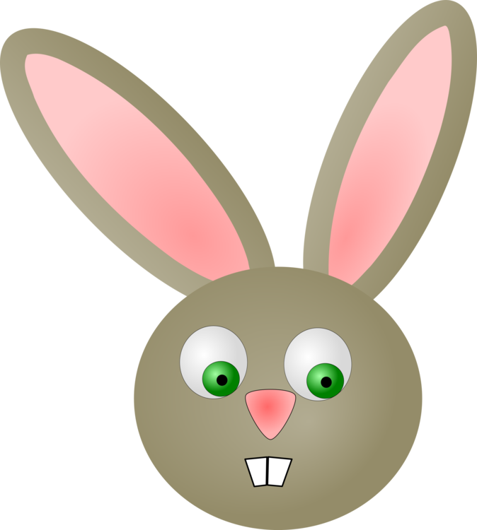 Rabbit Head Clip Art (534x594), Png Download