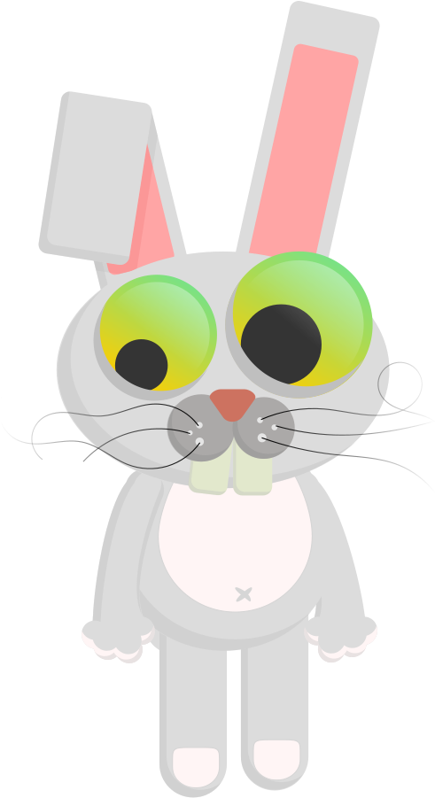 Cuddling Clipart Cute Bunny - Rabbit (422x700), Png Download