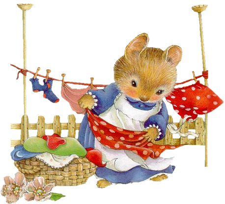 Cute Bunny Hanging Laundry - Gifs (458x415), Png Download