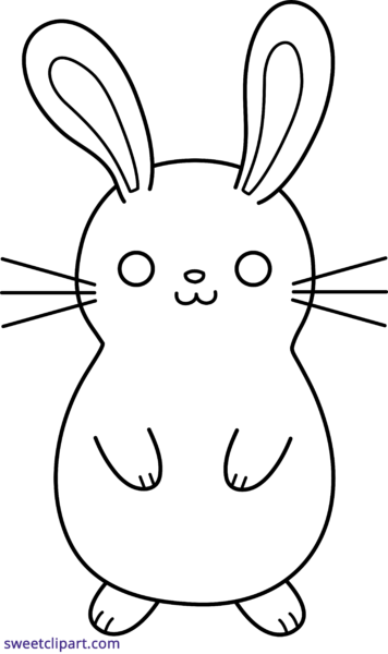 Png Freeuse Download Bunny Clipart Black And White - Bunny Clipart Cute Black And White Png (356x600), Png Download
