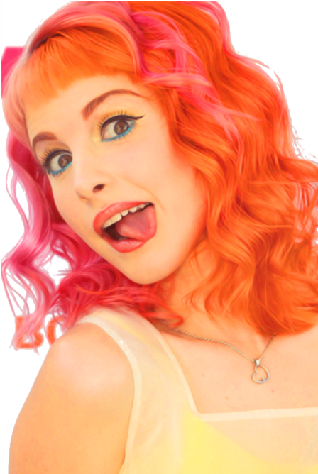 Paramore, Hayley Williams, And Hayley Image - Hayley Williams Half Pink Half Orange (500x667), Png Download
