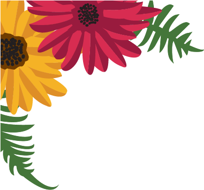 Garden Party - Corner Flowers Png (501x470), Png Download