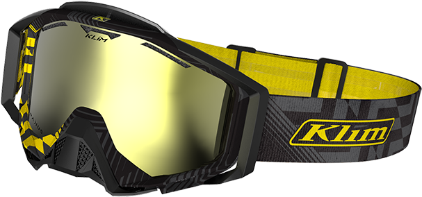 Radius Pro Goggle Threat Smoke Gold Mirror - Klim Radius Pro Adult Snow Snowmobile Goggles Eyewear (640x315), Png Download