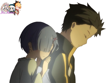 Prof-kenny - Subaru And Rem Re Zero Couples (500x360), Png Download