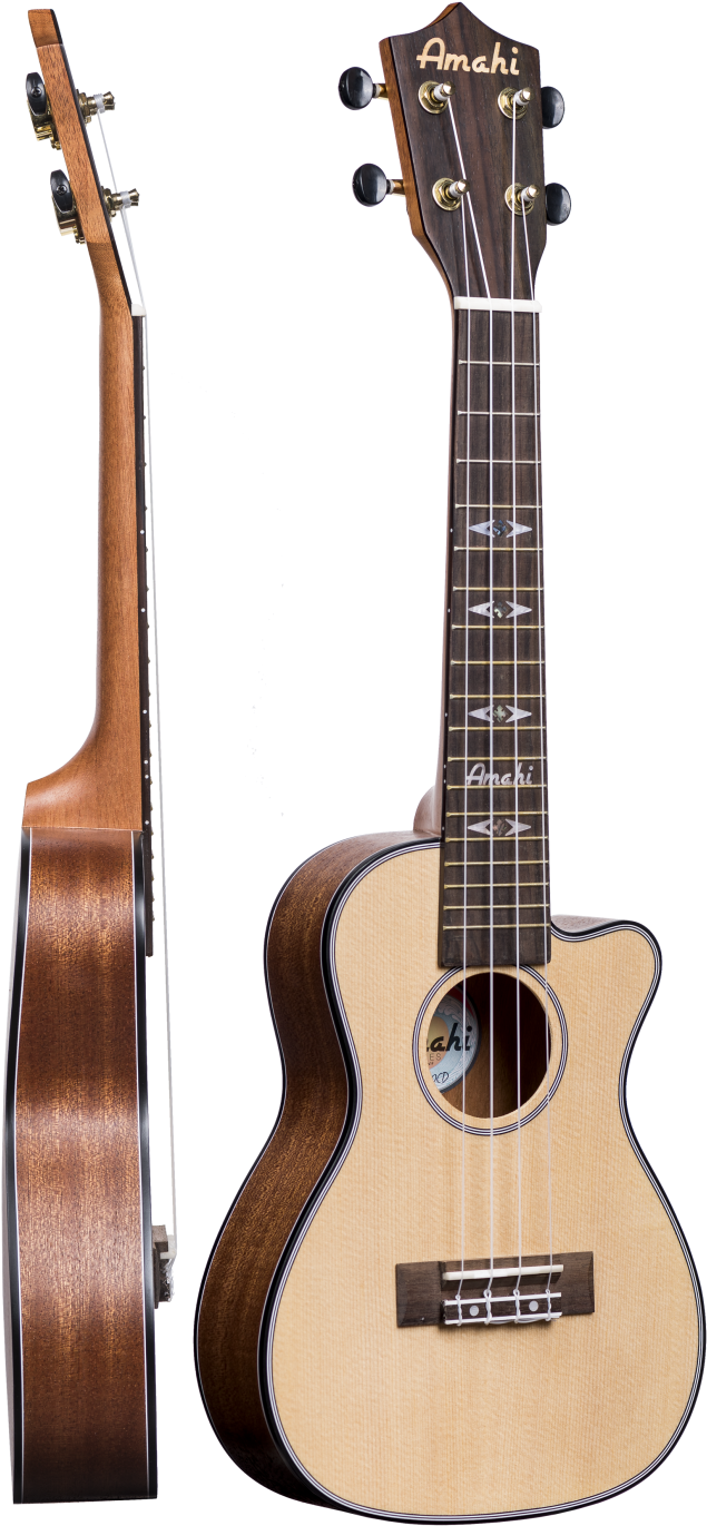 Amahi Classic Uk220cd Thin-body Concert Spruce & Mahogany - Dimavery Uk-200 Ukulele, Soprano, Sunburst - Other (700x1396), Png Download