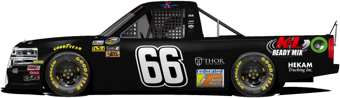 Ken Schrader Eldora Dirt Derby Nascar Truck Photos - Ken Schrader 66 Truck (1199x355), Png Download