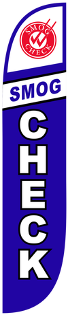 Smog Check Feather Flag Blue - Parallel (391x521), Png Download