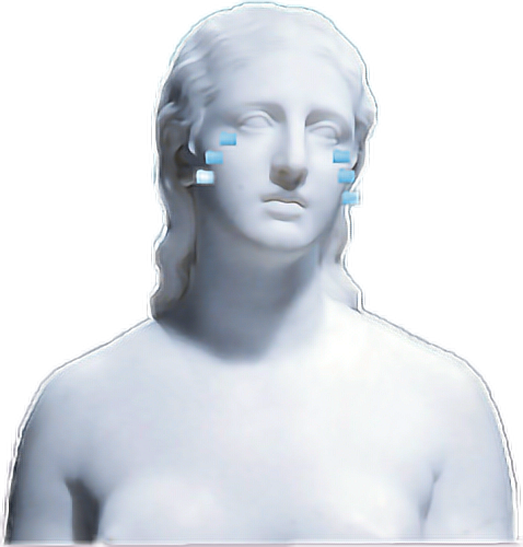 Aesthetic Crystatue Statue White Vaporwave - Vaporwave Aesthetic Statue (478x500), Png Download
