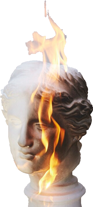 Sculpture Fire Aesthetic Vaporwave - Statue Art Aesthetic (500x750), Png Download