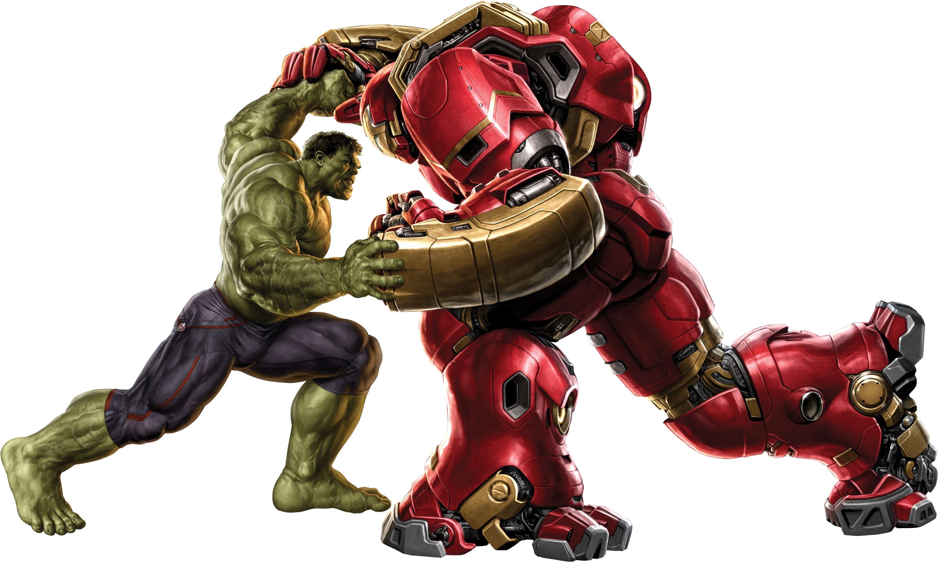 Aou Hulkbuster Vs Hulk 01 - Hulk Vs Hulkbuster (3376x1969), Png Download