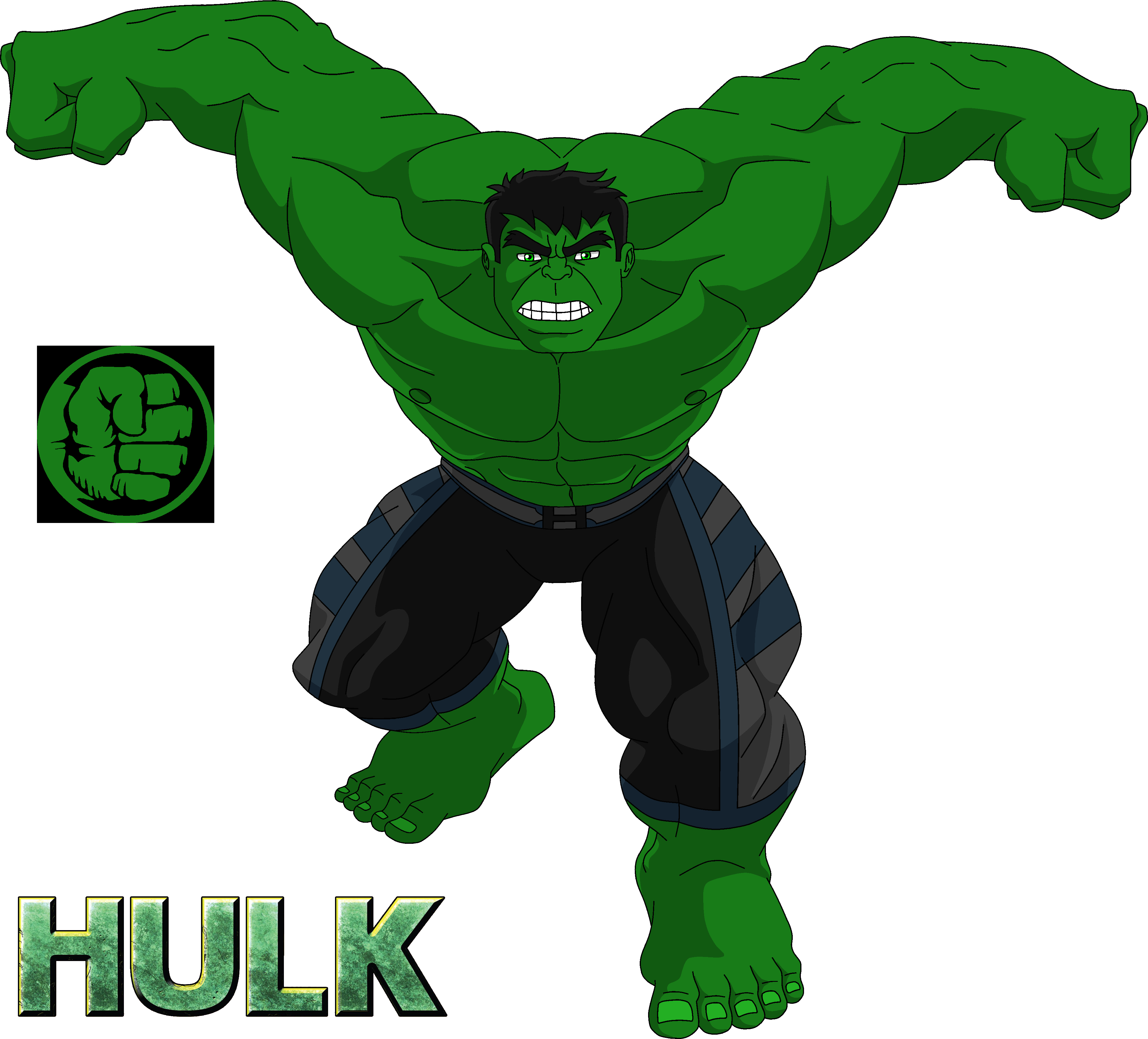 Image Free Stock The Incredible By Steeven On Deviantart - Hulk Cartoon (3975x3598), Png Download