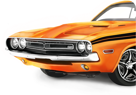 Personal Illustration Of My Favourite Car, The Dodge - Challenger Png Classic (600x487), Png Download