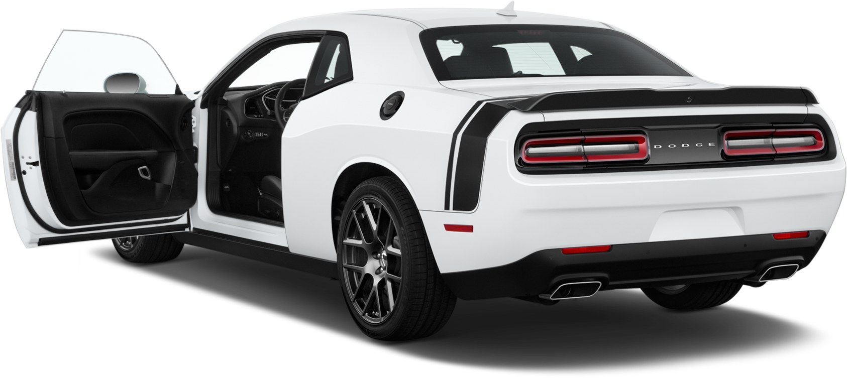 57 - - Dodge Challenger 2018 Black And White Scat Pack (2048x1360), Png Download