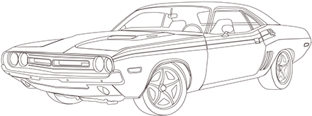 Personal Illustration Of My Favourite Car, The Dodge - Dodge Challenger (600x396), Png Download