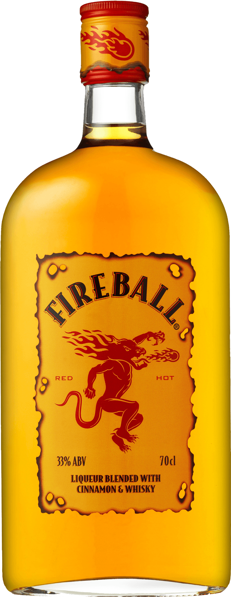 Fireball Cinnamon Whisky 700ml - Fireball Cinnamon Whisky Liqueur (1600x2000), Png Download