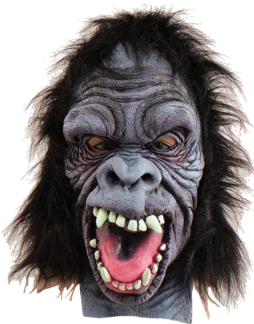 Stereotypical Angry Gorilla Mask - Gorilla Mask Overhead (animals Fancy Dress Masks) (366x580), Png Download