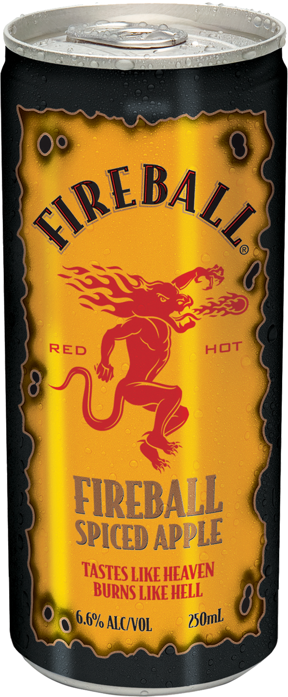 Fireball Spiced Apple Cans 250ml - Fireball Premix (1600x2000), Png Download