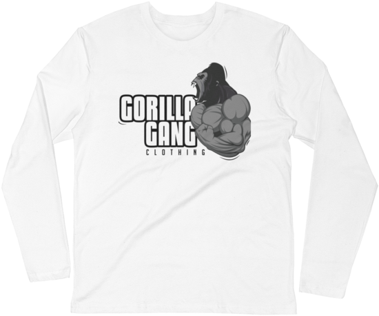 Angry Gorilla Fitted Long Sleeve - Sleeve (600x600), Png Download