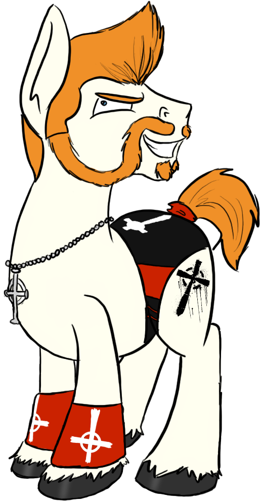 Tateshaw, Beard, Cross, Ponified, Safe, Sheamus, Solo, - Cartoon (859x1051), Png Download