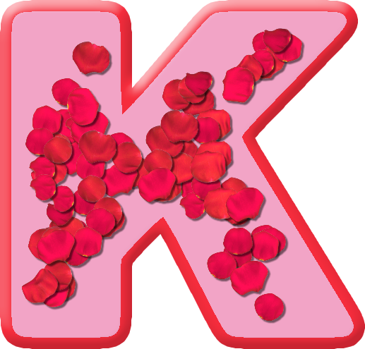 Letter K In Rose (517x495), Png Download