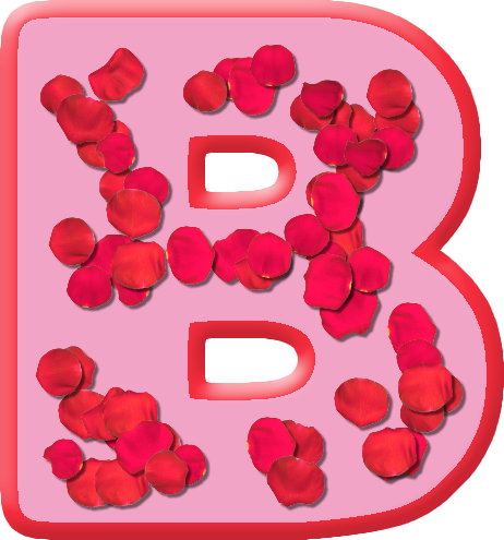Rose Petals Letter B (462x495), Png Download