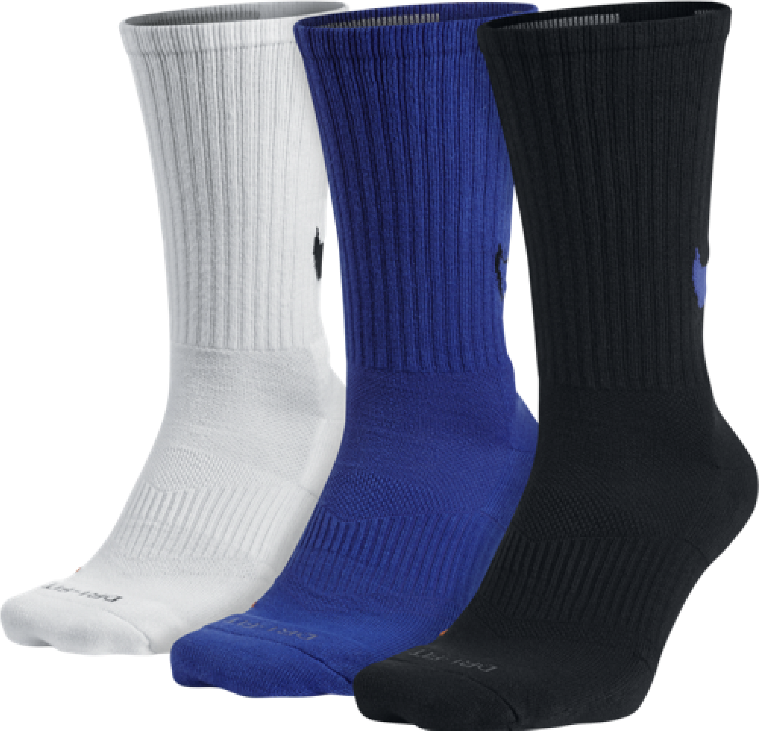 Nike Dri Fit Cotton Swoosh Crew 3 Pair Pack Crew Cut - Nike Socks Hbr Purple Black White (1500x1500), Png Download