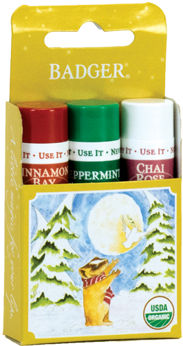 Holiday Gift 3-pack Of Lip Balms - Badger Company, Classic Lip Balm Sticks, Limited Edition, (500x500), Png Download