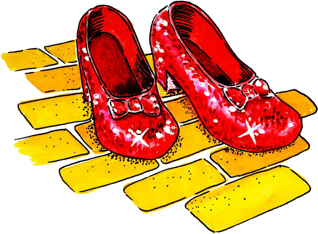 Clipart Stock Fly Me To The Broom Clil I - Ruby Slippers The Wizard Of Oz (736x529), Png Download