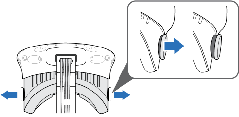 Pull Out Each Lens Distance Knob To Unlock It - Htc Vive (500x244), Png Download