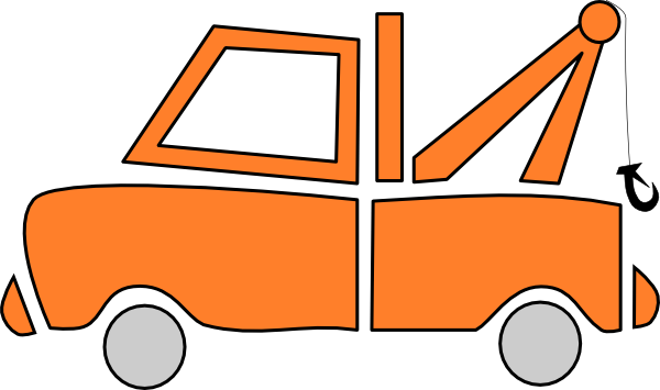 Png Free Library Orange Truck Tow - Orange Tow Truck (600x355), Png Download