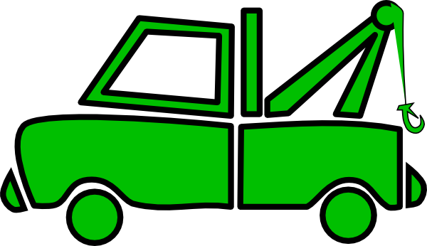 How To Set Use Green Tow Truck Clipart (600x346), Png Download