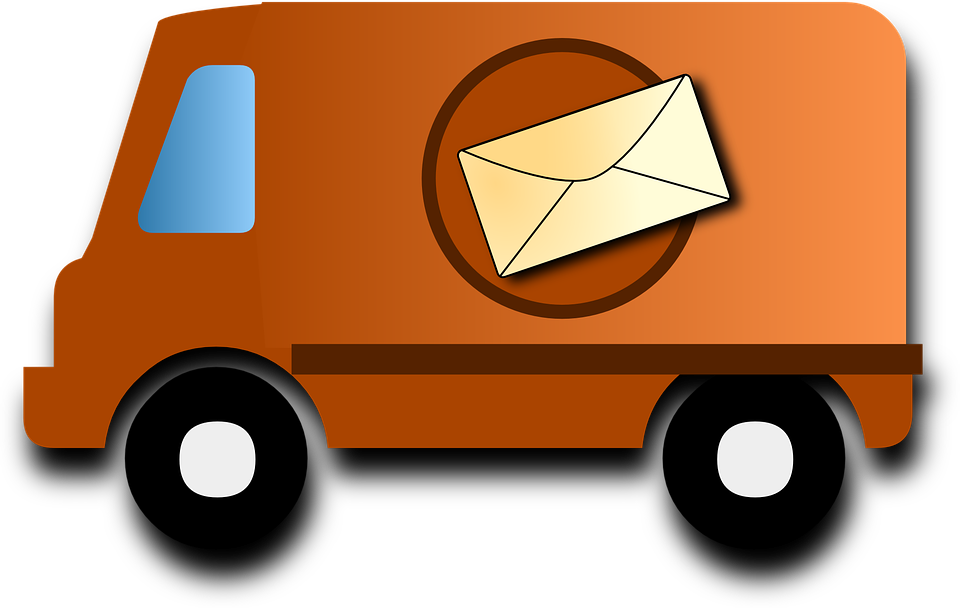 Post Van Post Letterman Postman Van Dhl Ma - Post Van Clipart (536x340), Png Download