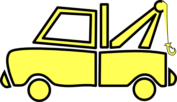 Yellow Tow Truck Clip Art (600x346), Png Download