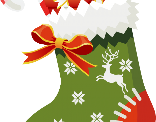 Poinsettia Clipart Candy Cane - Christmas Stocking Clipart (640x480), Png Download