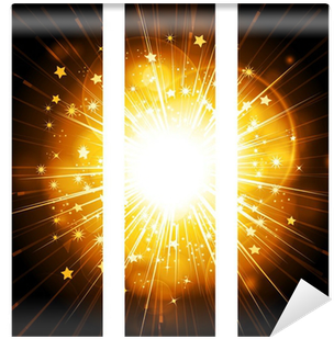 Abstract Glowing Star Burst Banner Background Wall - Poster (400x400), Png Download