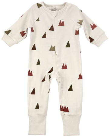 Organic Cotton Zip Romper, Mountains - Fruit (500x500), Png Download
