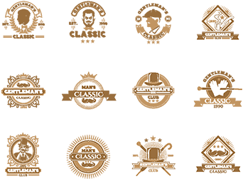 Set Of Vintage Gentleman Emblems, Labels - Icon (360x360), Png Download