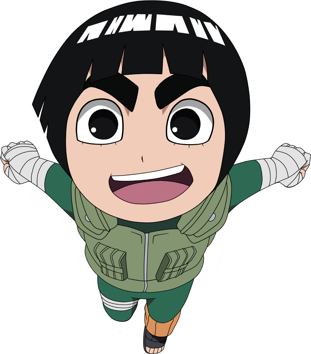 Rock Lee Full Body - Naruto Rock Lee Chibi (1344x1500), Png Download