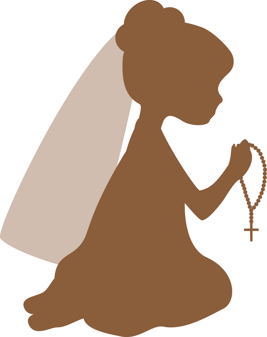 Cowboy Kneeling With A Cross Clipart - 1st Communion Silhouette (895x1130), Png Download