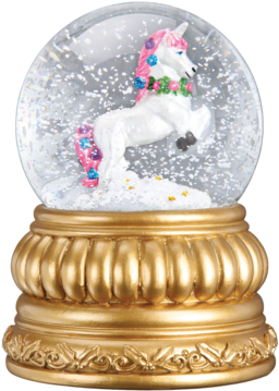 Old World Christmas Prancing Unicorn Snowglobe - Snow Globe (387x387), Png Download