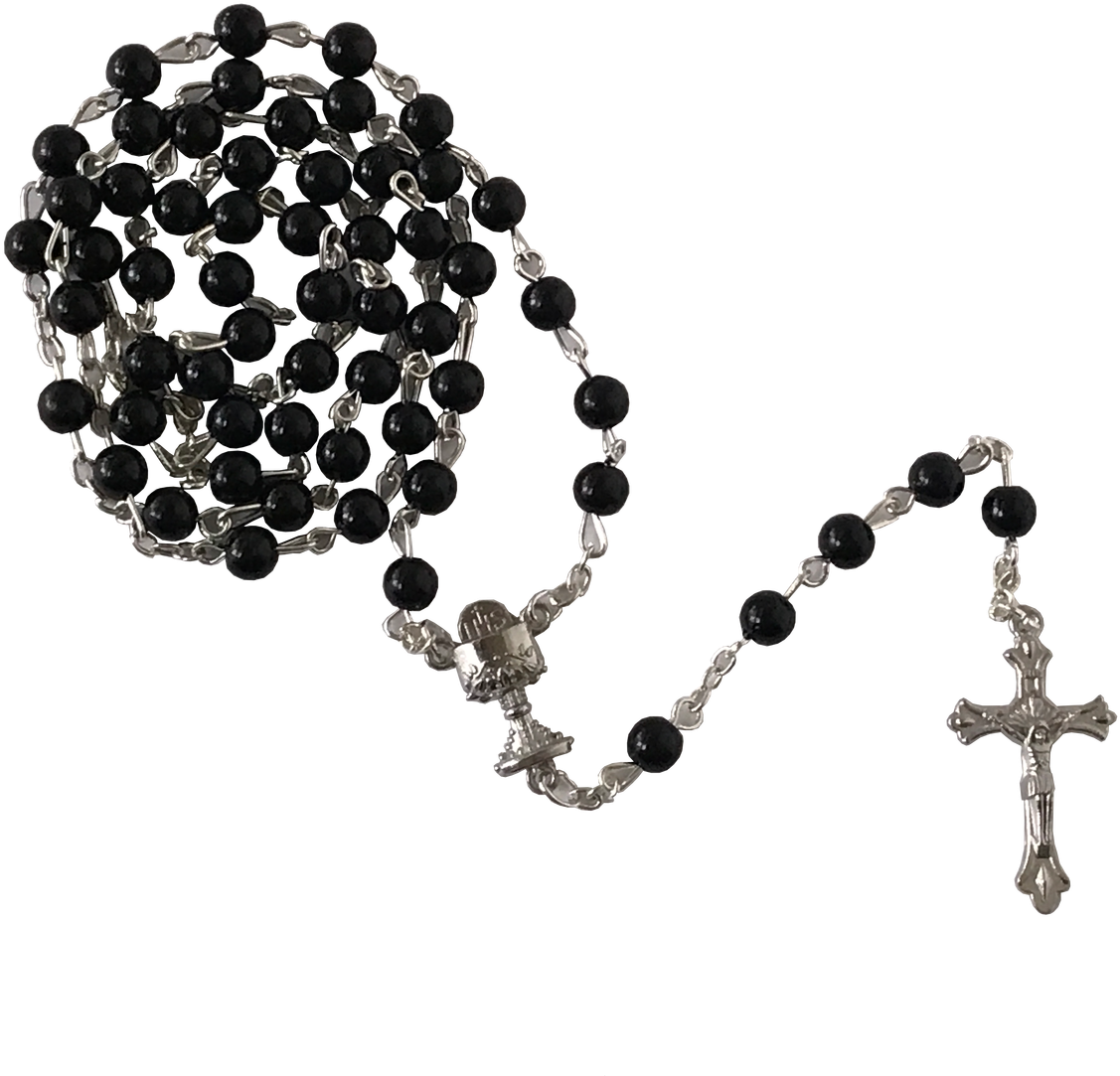 First Communion Black Rosary - Communion Keepsake Box (600x600), Png Download