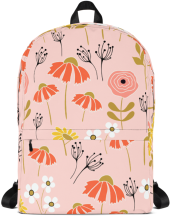 Pink Floral Backpack - Kawaii Backpack Pastel (480x480), Png Download
