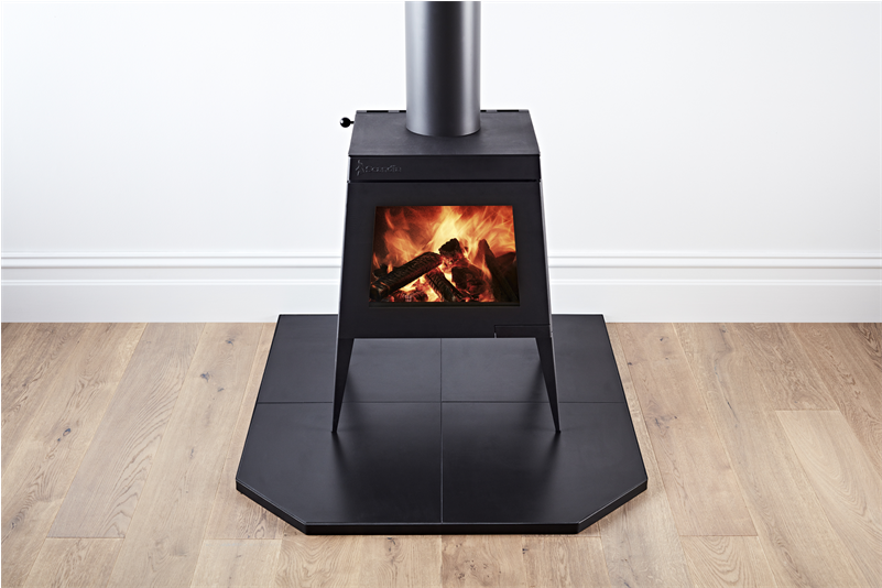 Scandia 1050 X 1200mm Black Ceramic Tile Hearth - Hearth (800x800), Png Download