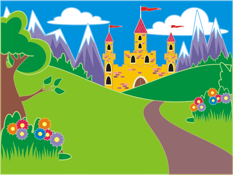 Fairytale Unicorn Landscape Clipart Icon Png - Mountain And Hills Clip Art (800x600), Png Download