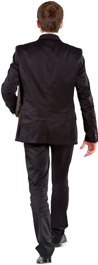 Cutout Man Walking Back Entourage, Architecture - Suit The President Wears (240x566), Png Download