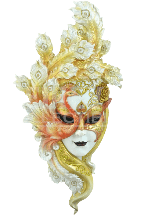 Gold Peacock Mask Wall Plaque - Gold Carnival Mask Png (733x733), Png Download
