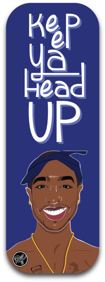1-2pac - Skateboard Deck (1000x1000), Png Download