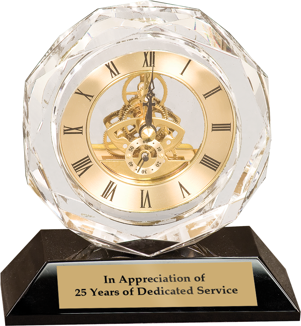Sharpe Awards Locally Owned Trophy Shop In Burlington, - Customized Faceted Glass Clock (1130x1200), Png Download